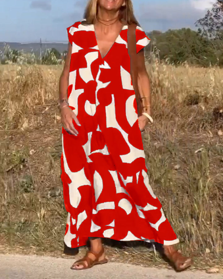 Women's Abstract Print Maxi Dress