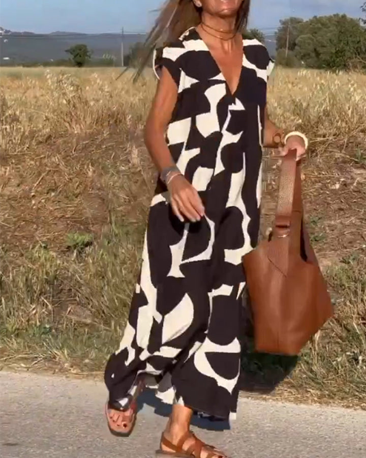Women's Abstract Print Maxi Dress