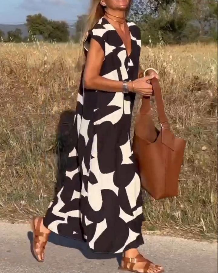 Women's Abstract Print Maxi Dress