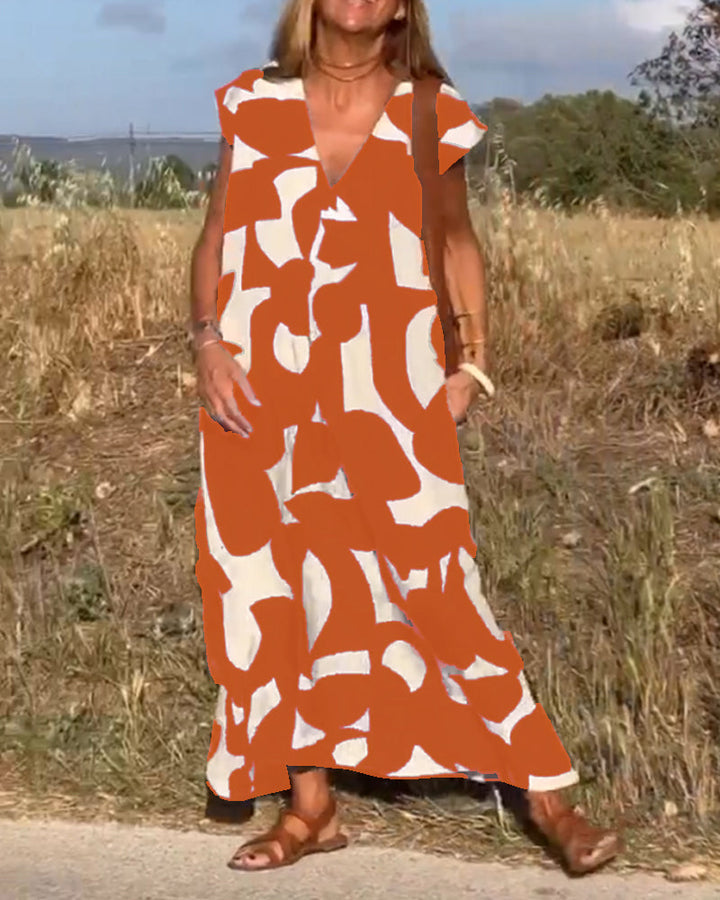 Women's Abstract Print Maxi Dress