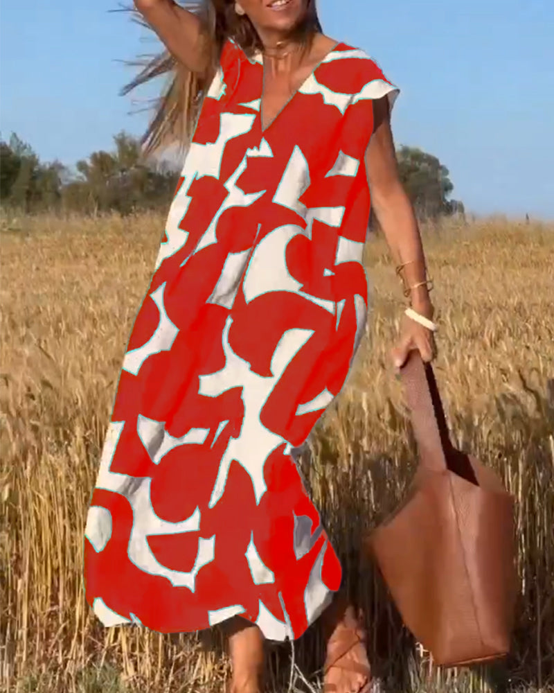 Women's Abstract Print Maxi Dress