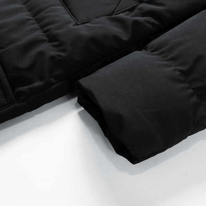 Padded long winter coat for men