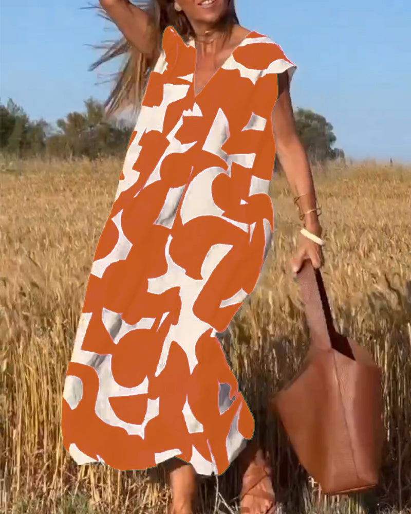Women's Abstract Print Maxi Dress