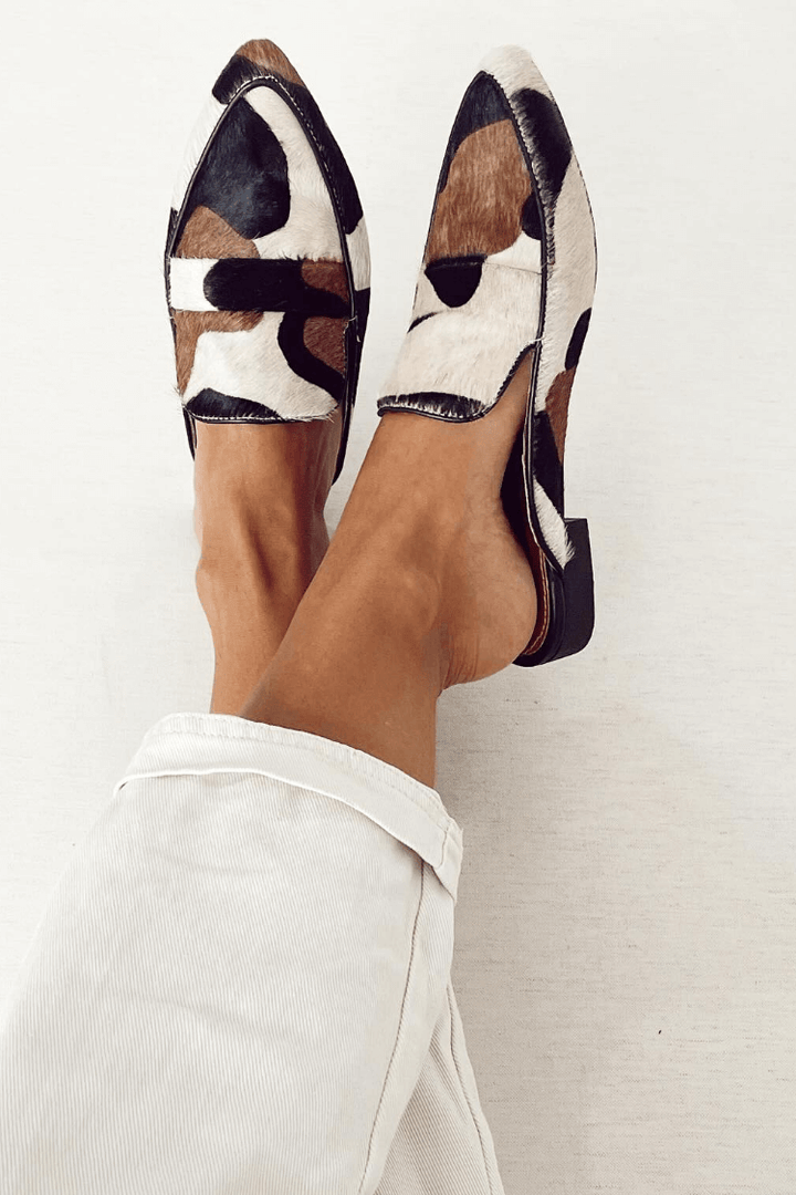 Women's Abstract Print Loafers Slip On Smart Casual