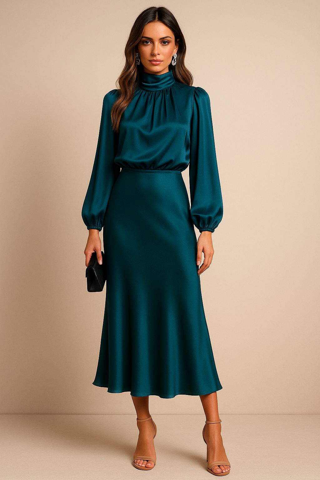 Women's Satin Midi Dress
