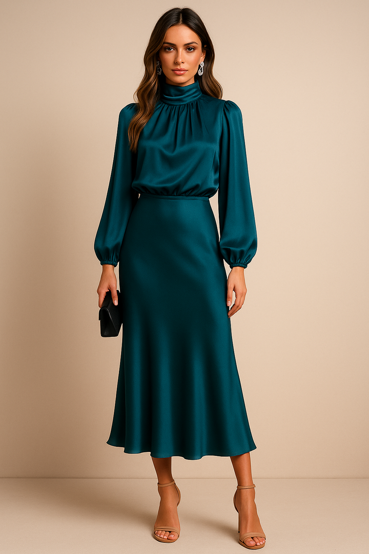 Women's Satin Midi Dress