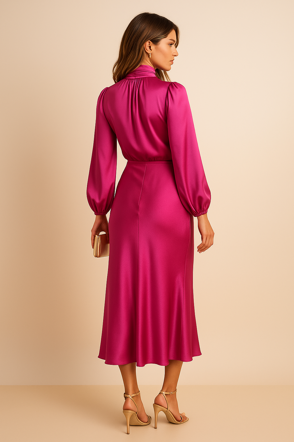 Women's Satin Midi Dress