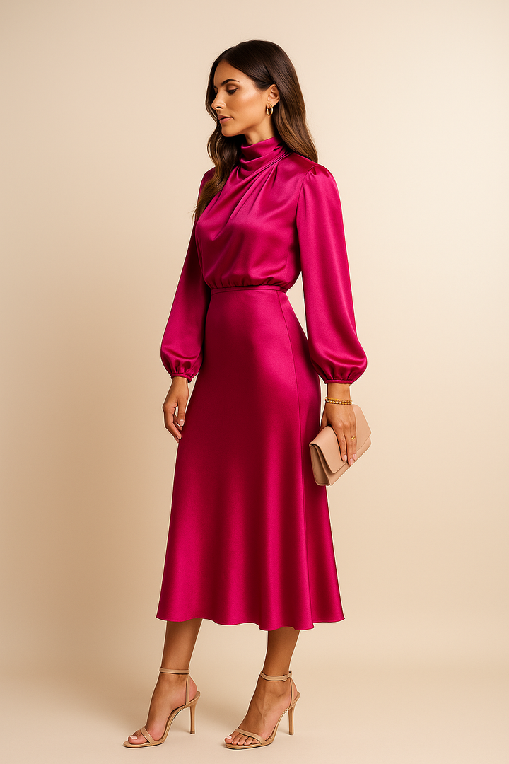 Women's Satin Midi Dress