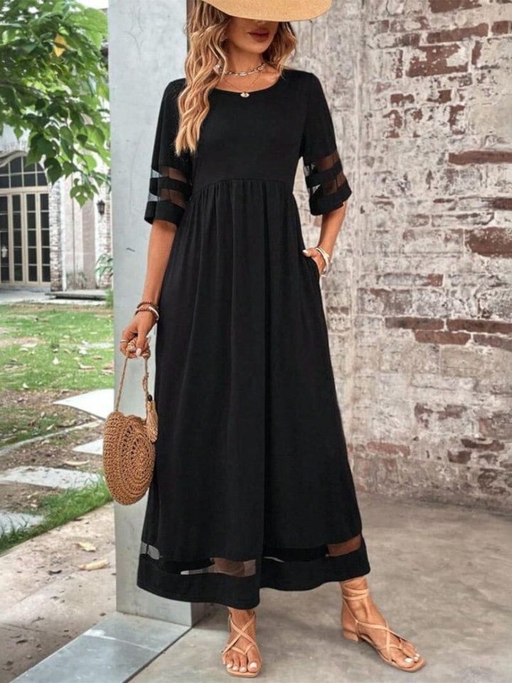 Women's Tummy Flattering Midi Dress Elegant Fit