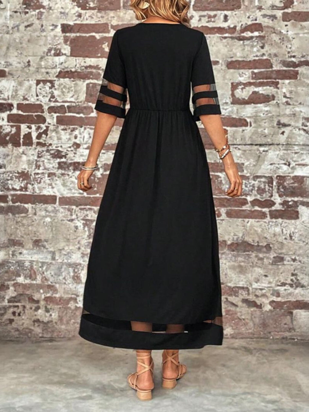 Women's Tummy Flattering Midi Dress Elegant Fit