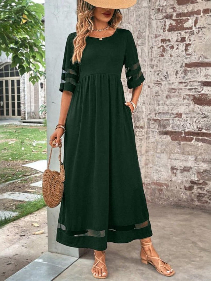 Women's Tummy Flattering Midi Dress Elegant Fit