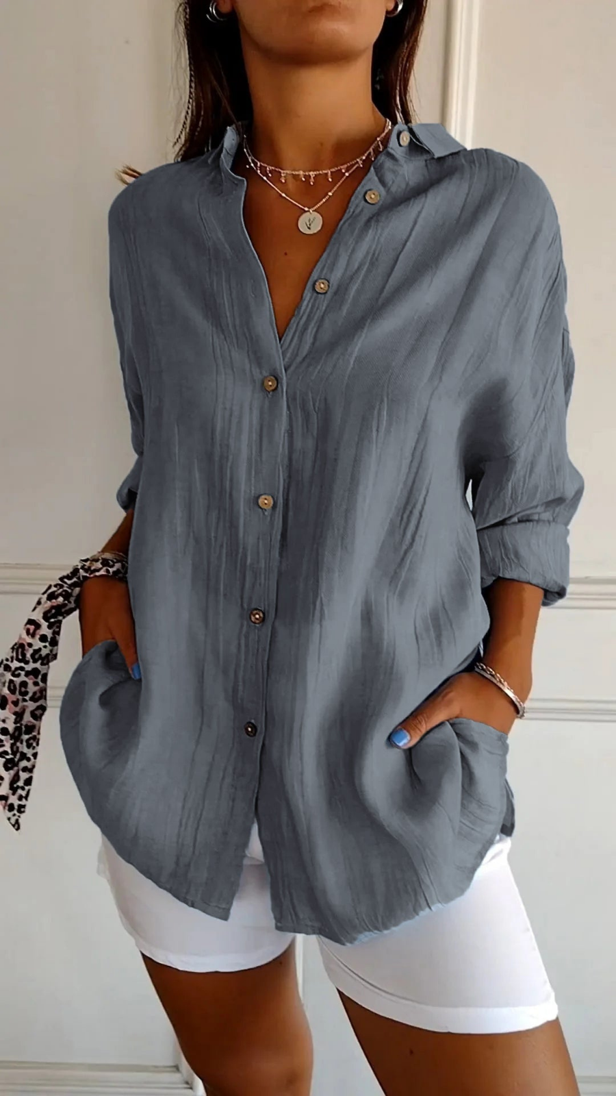 Women's Oversized Linen Shirt