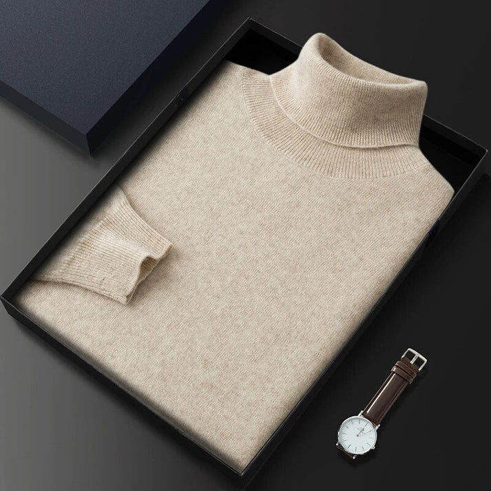 Classic cashmere turtleneck sweater for men