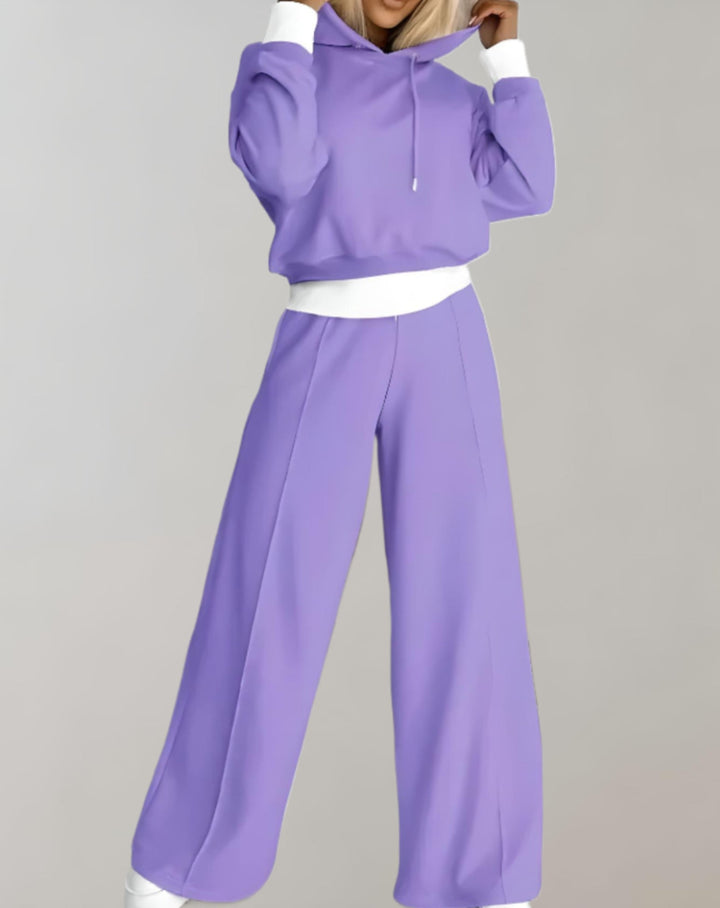 Women's Hoodie Wide-Leg Tracksuit Set