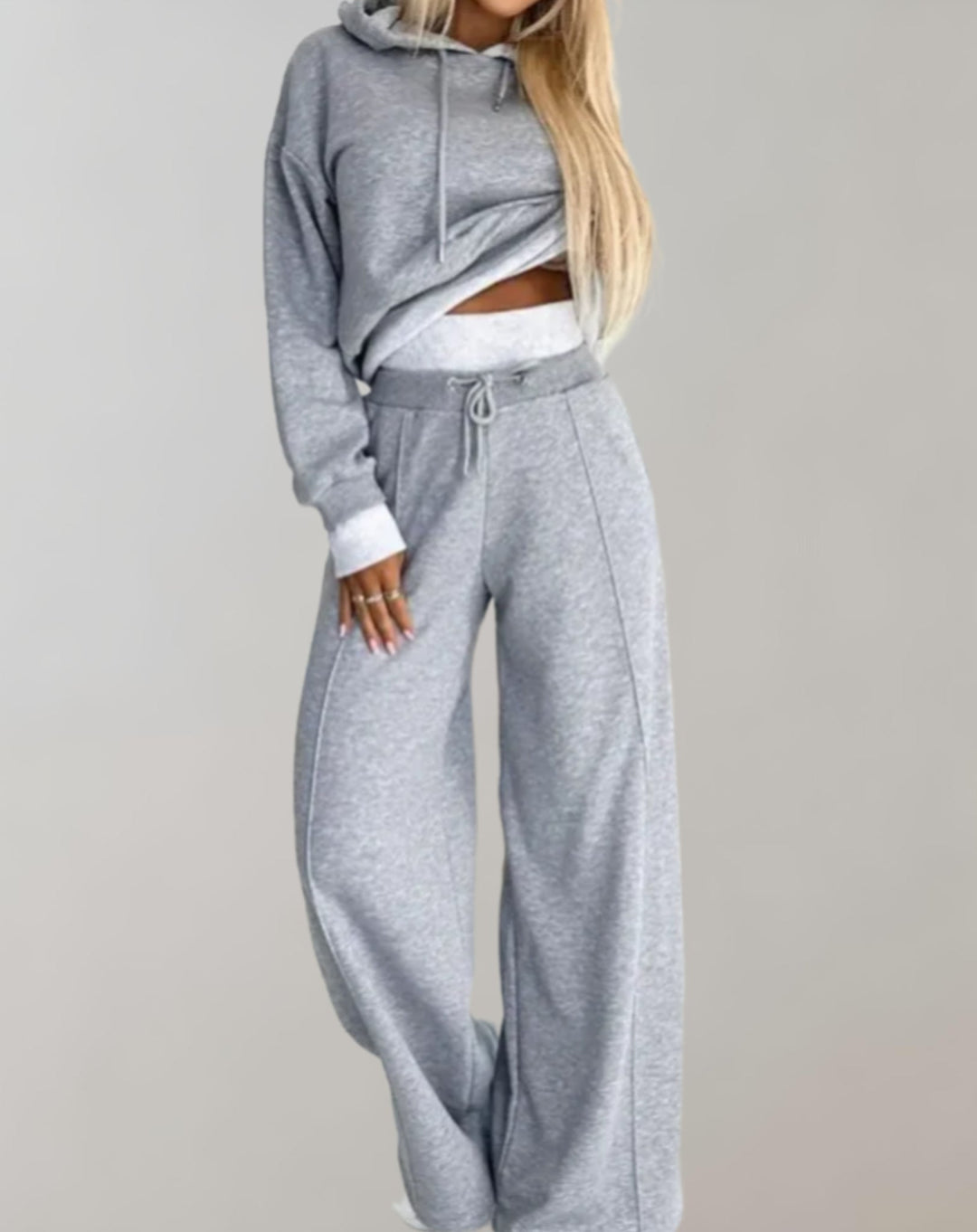 Women's Hoodie Wide-Leg Tracksuit Set