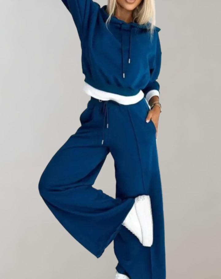 Women's Hoodie Wide-Leg Tracksuit Set