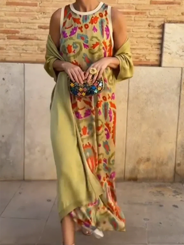 Women's Boho Two-Piece Maxi Dress