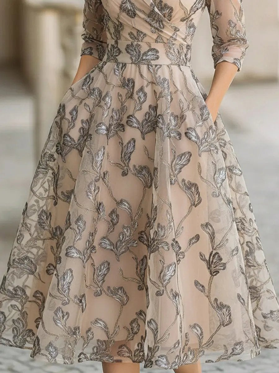 Women's Wedding Guest Wrap Midi Dress