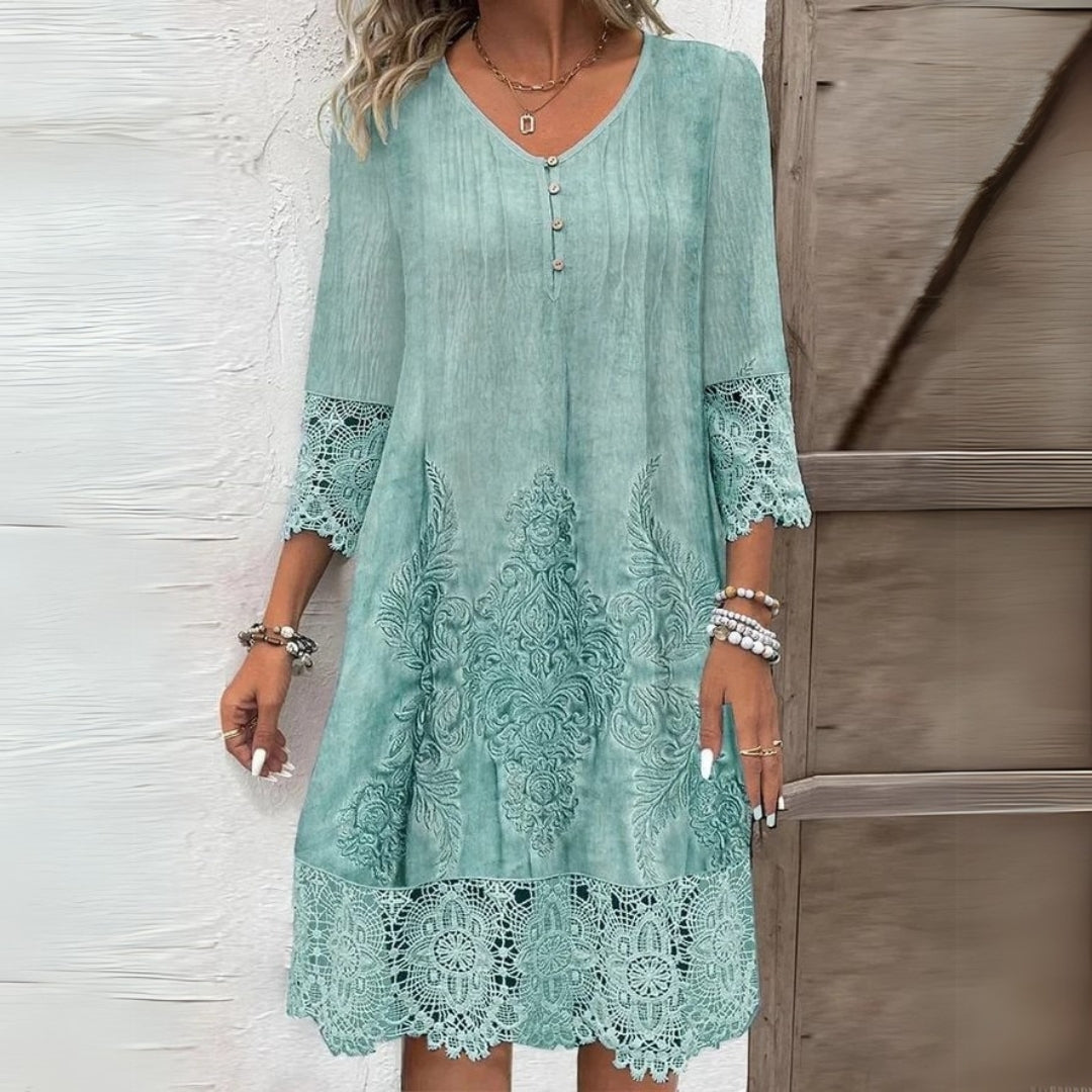 Penelope | Women's Embroidered Midi Dress