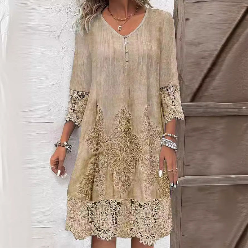 Penelope | Women's Embroidered Midi Dress