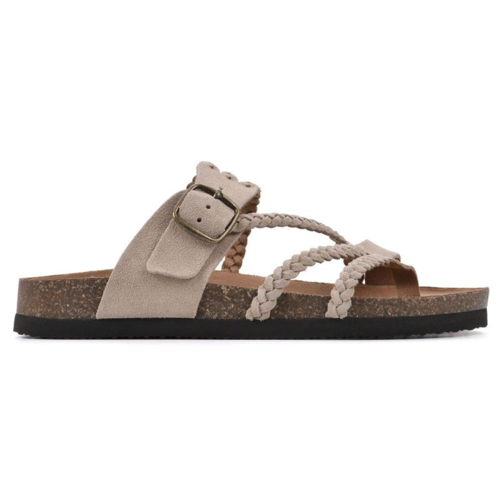 Women's Braided Suede Cork Sandals
