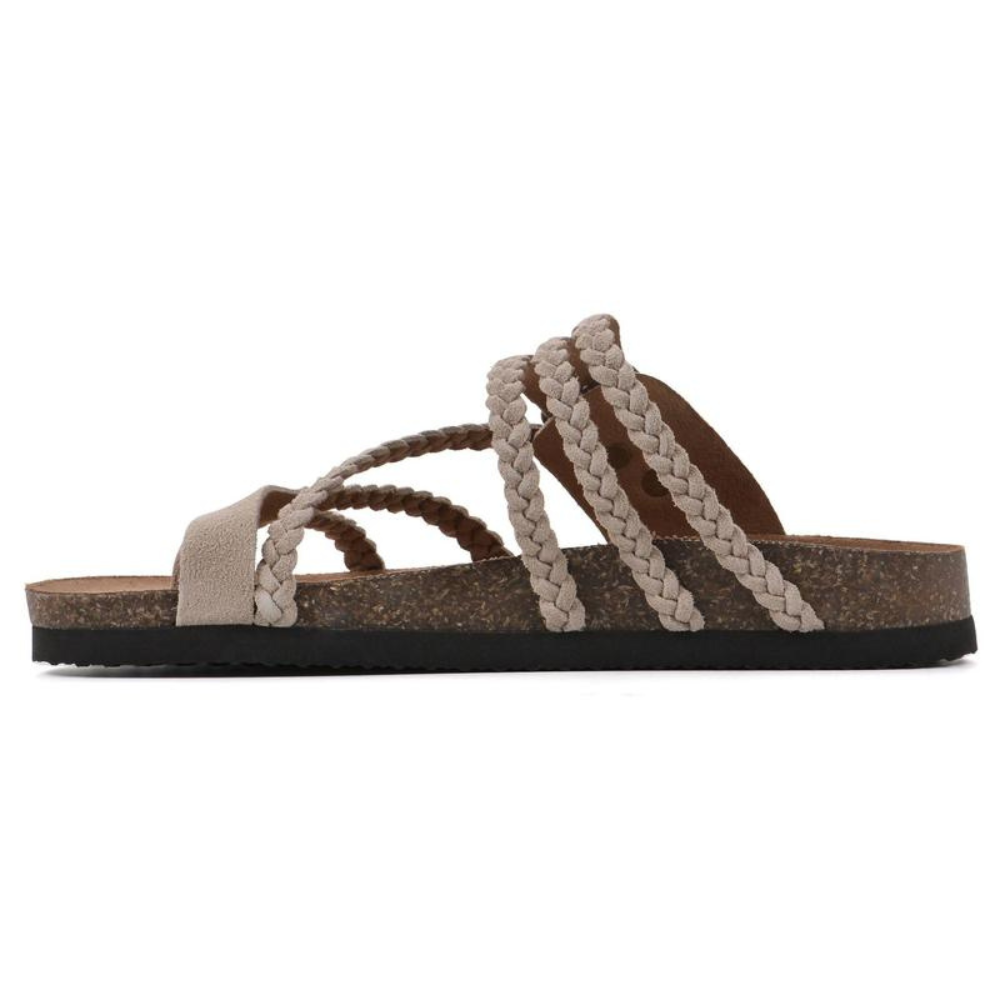 Women's Braided Suede Cork Sandals