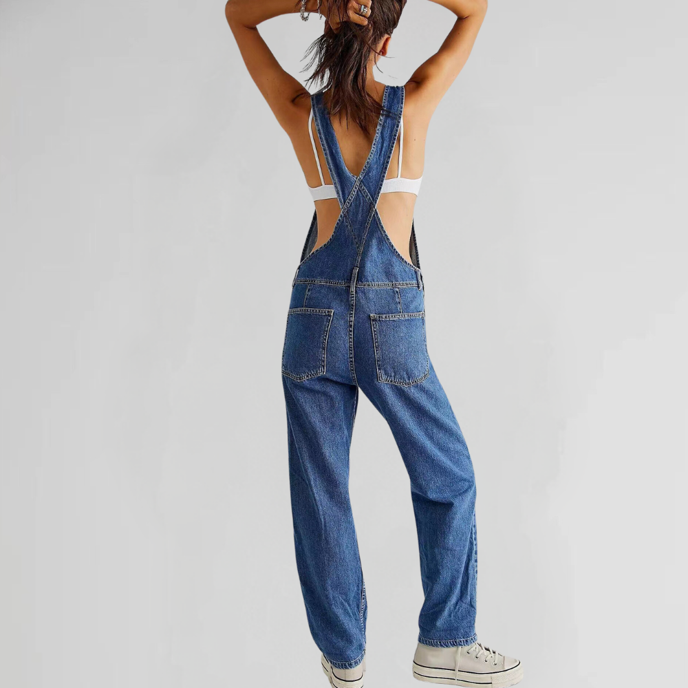 Women's Cross-Back Denim Dungarees
