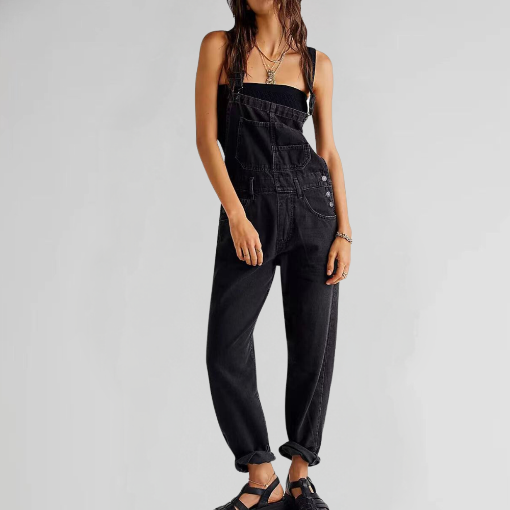 Women's Cross-Back Denim Dungarees