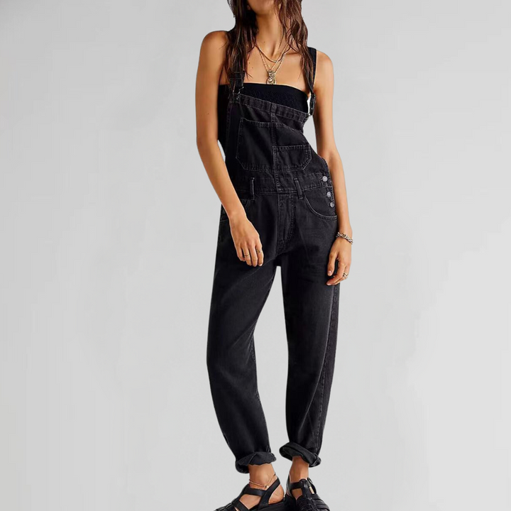 Women's Cross-Back Denim Dungarees