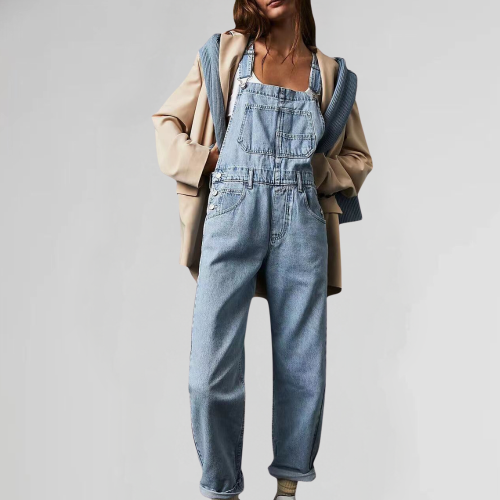 Women's Cross-Back Denim Dungarees
