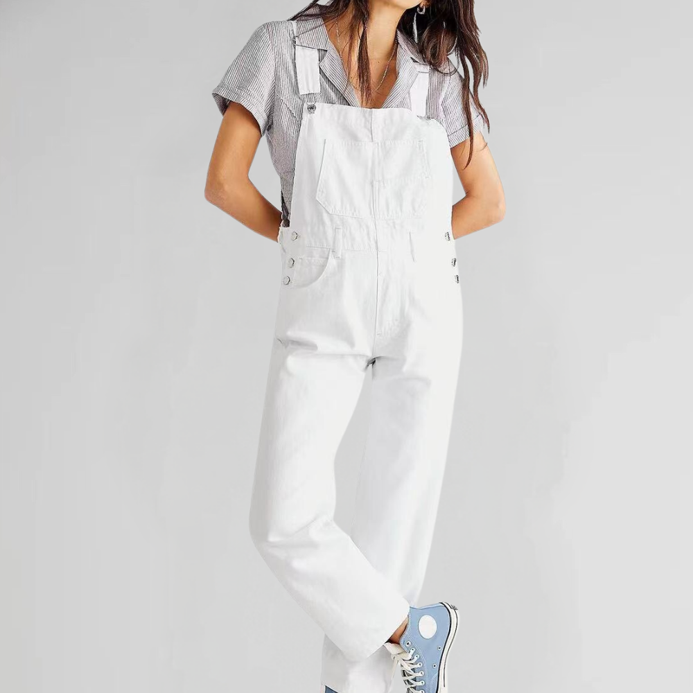 Women's Cross-Back Denim Dungarees