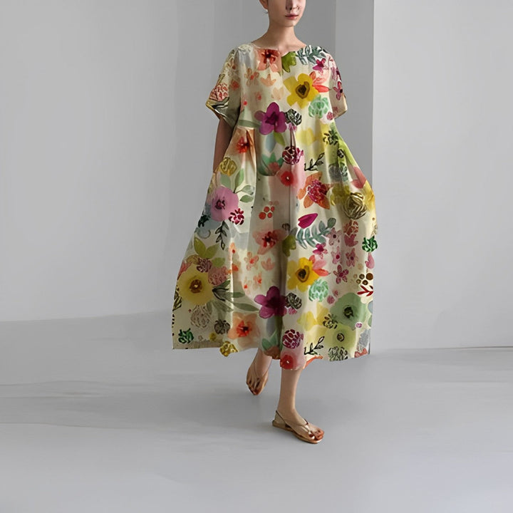 Relaxed printed dress for women