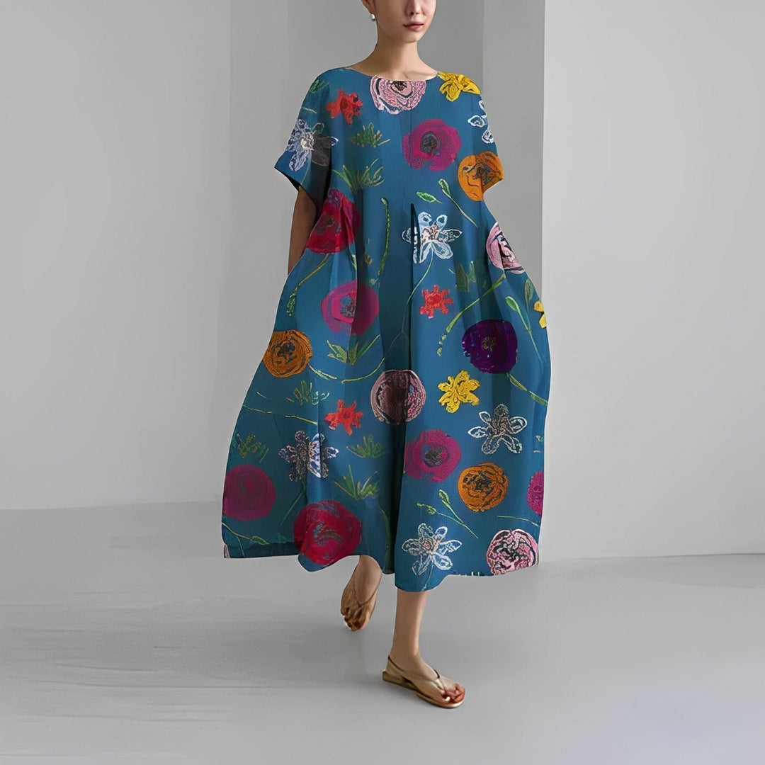 Relaxed printed dress for women