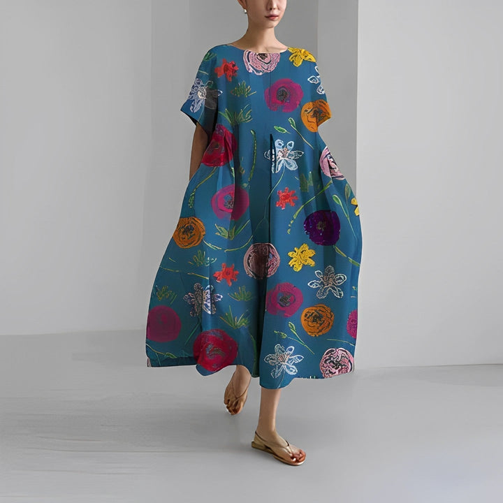 Relaxed printed dress for women