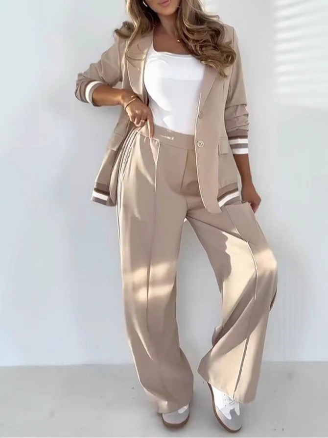 Women's Tailored Co-Ord Set Blazer Wide Leg Trousers