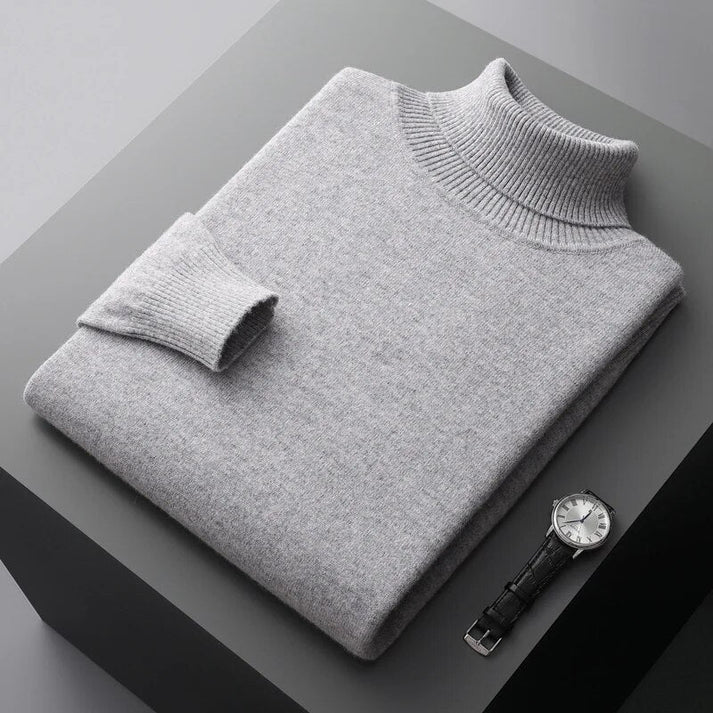 Classic cashmere turtleneck sweater for men