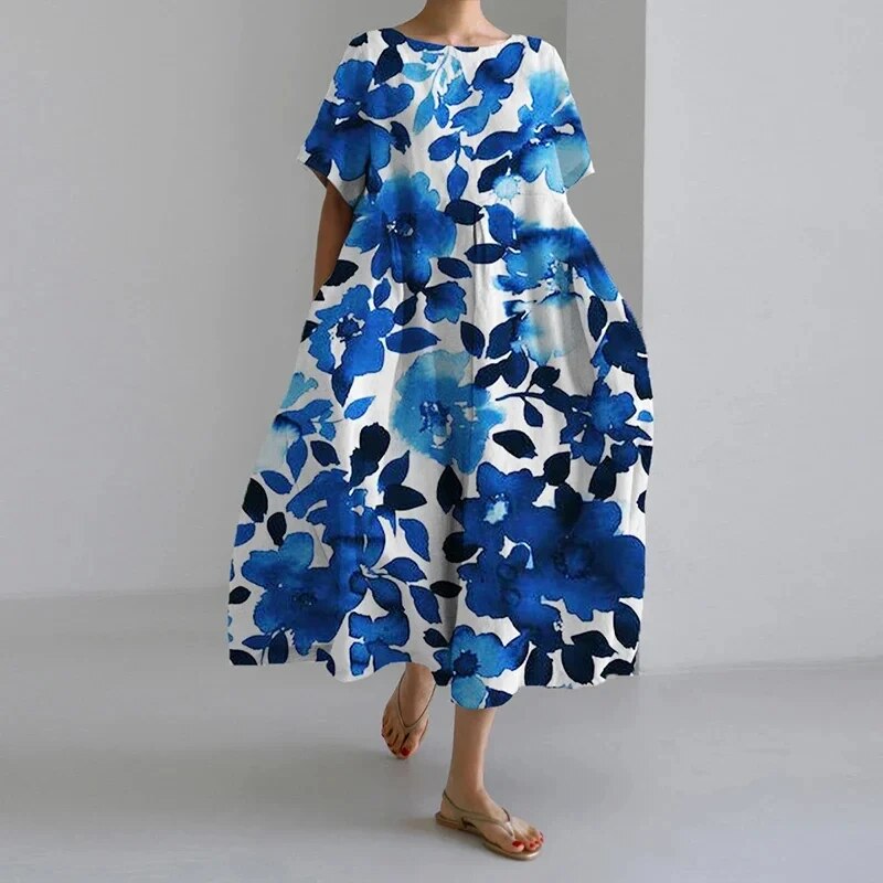 Relaxed printed dress for women