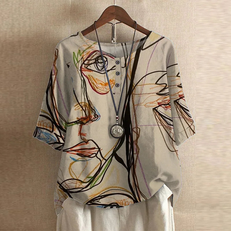 Women's Retro Floral Blouse