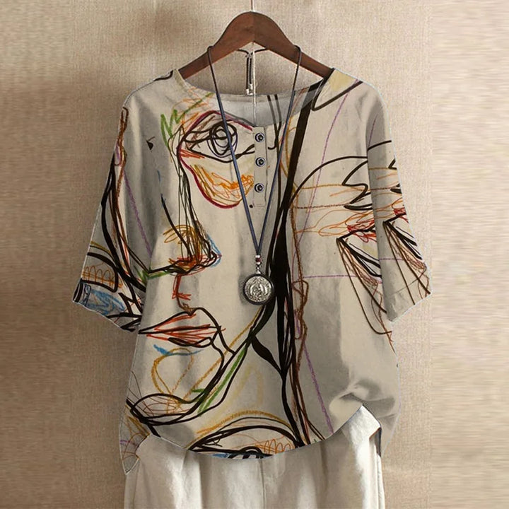 Women's Retro Floral Blouse