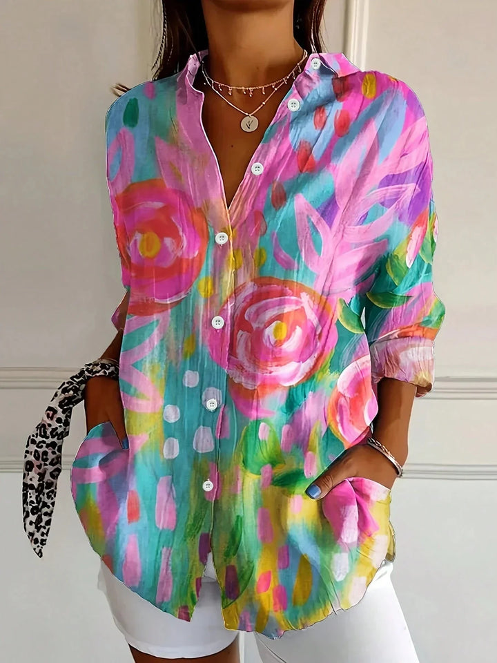 Nora | Women's Printed Long Sleeve Blouse