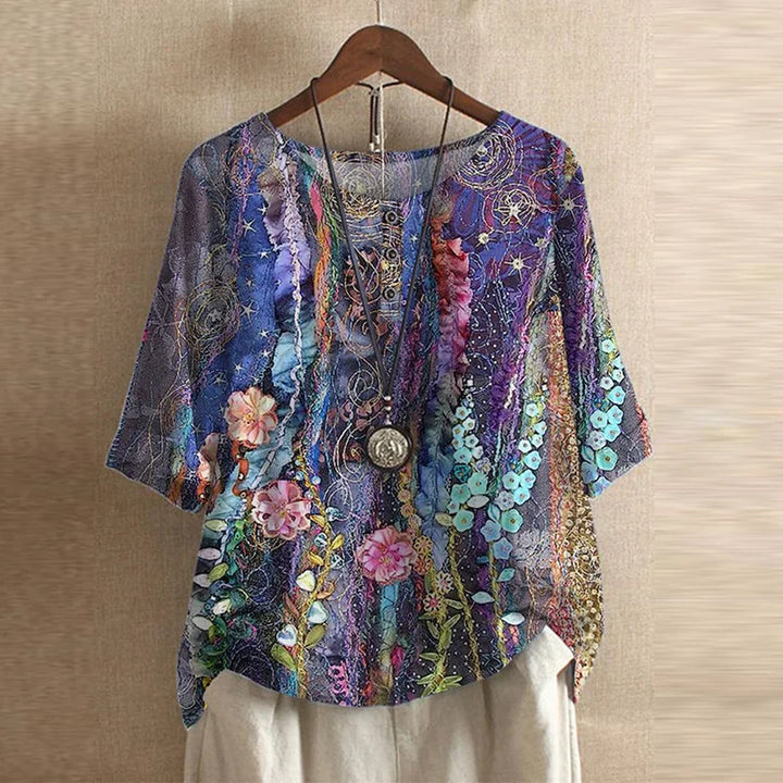Women's Retro Floral Blouse