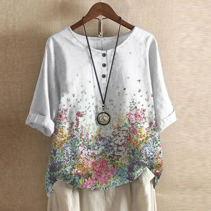 Women's Retro Floral Blouse