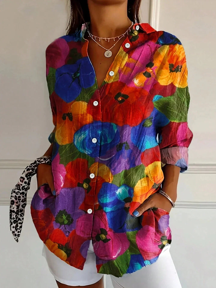 Nora | Women's Printed Long Sleeve Blouse