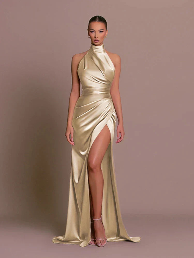 Women's Wedding Guest Slit Gown