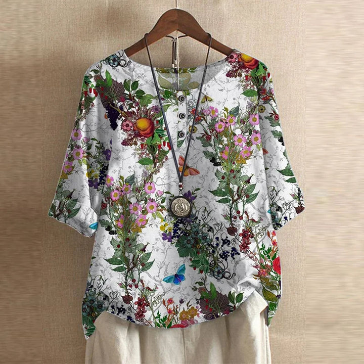 Women's Retro Floral Blouse