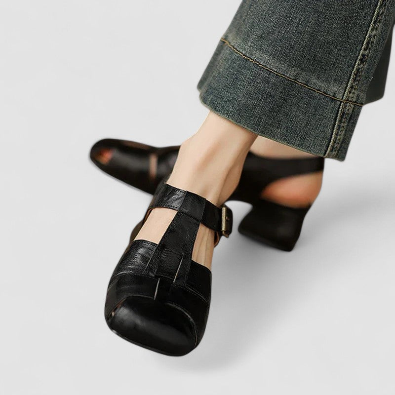 Women's Orthopedic Mary Jane Shoes Block Heel Ankle Strap