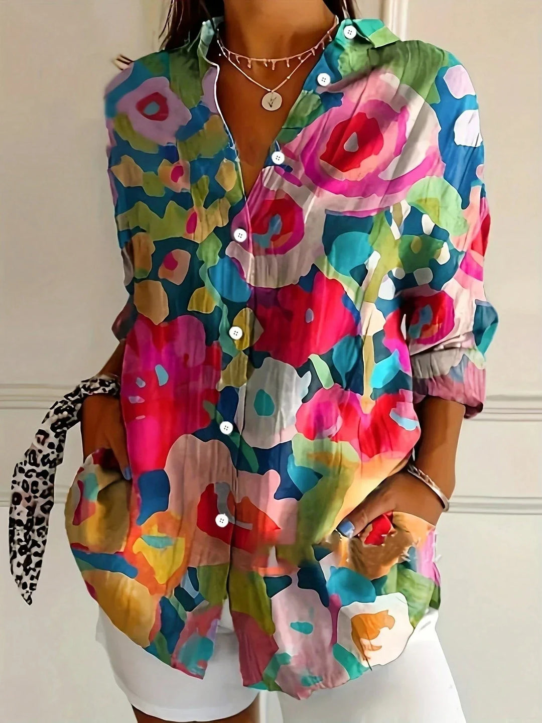 Nora | Women's Printed Long Sleeve Blouse