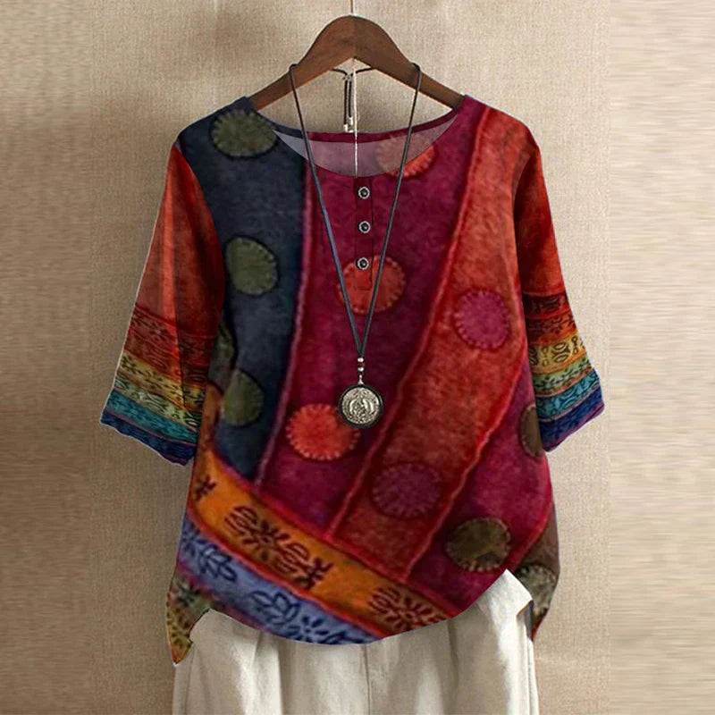 Women's Retro Floral Blouse