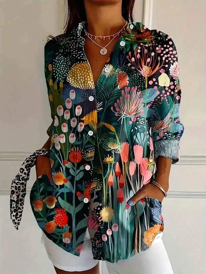 Nora | Women's Printed Long Sleeve Blouse