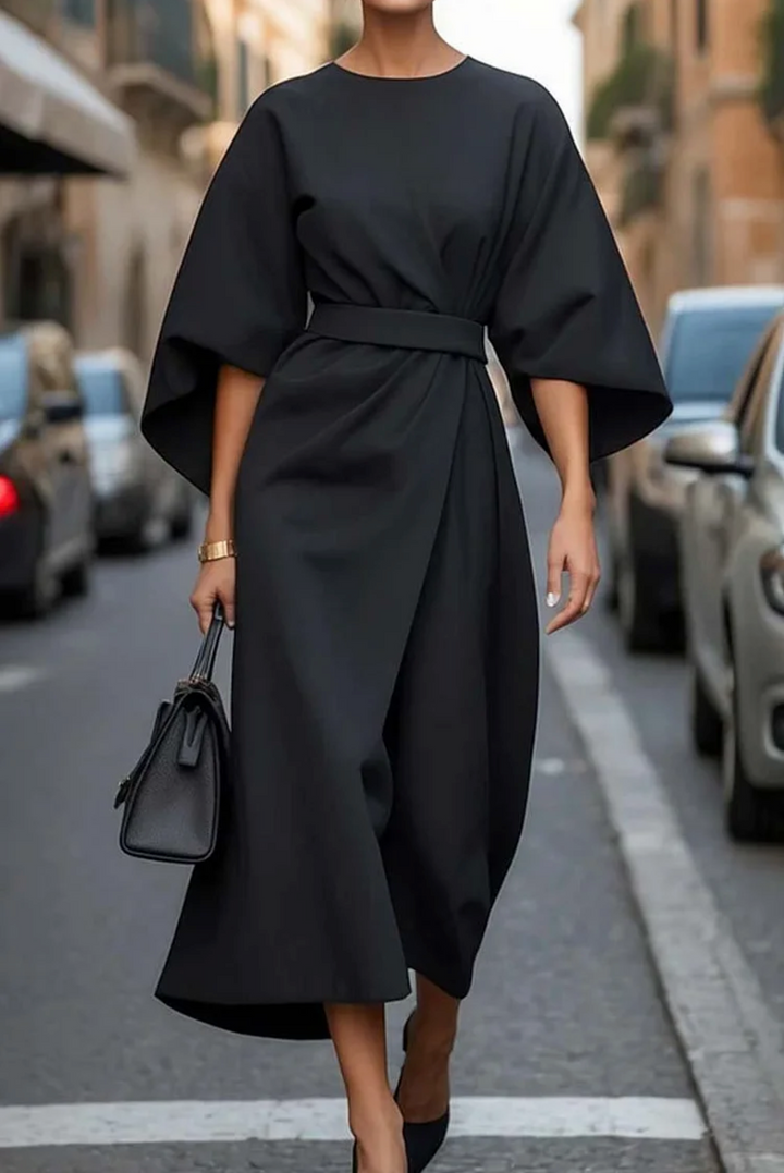 Women's Lantern Sleeve Midi Dress